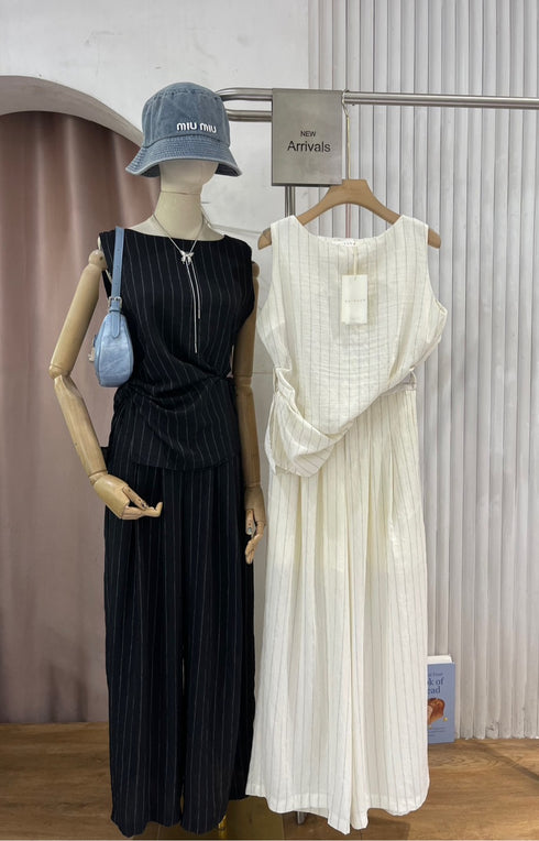 Two Piece Sleeveless Shirt with Trouser
